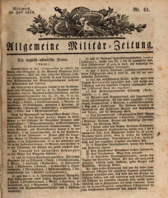 Allgemeine Militär-Zeitung Mittwoch 30. Juli 1828