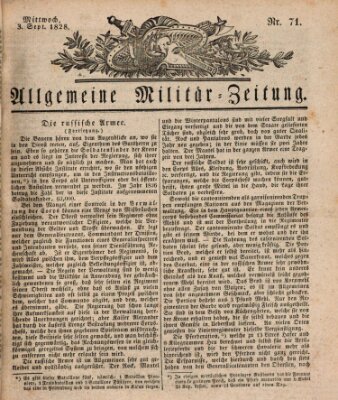 Allgemeine Militär-Zeitung Mittwoch 3. September 1828