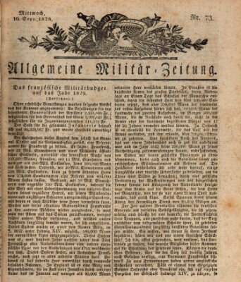 Allgemeine Militär-Zeitung Mittwoch 10. September 1828