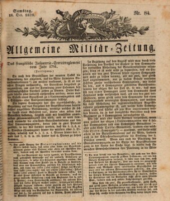 Allgemeine Militär-Zeitung Samstag 18. Oktober 1828