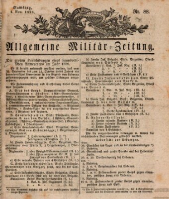 Allgemeine Militär-Zeitung Samstag 1. November 1828