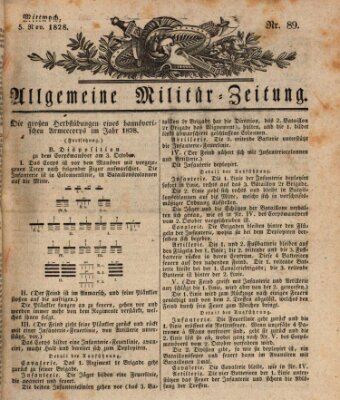 Allgemeine Militär-Zeitung Mittwoch 5. November 1828