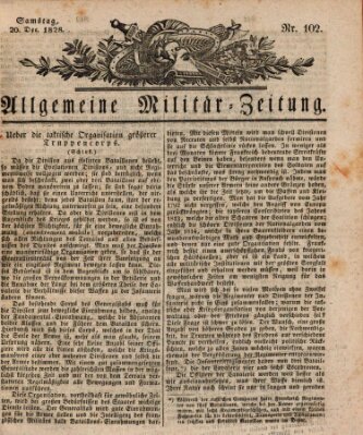 Allgemeine Militär-Zeitung Samstag 20. Dezember 1828