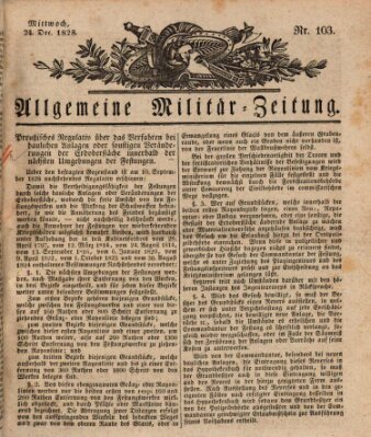 Allgemeine Militär-Zeitung Mittwoch 24. Dezember 1828