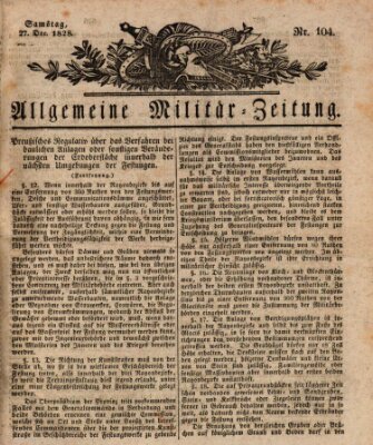 Allgemeine Militär-Zeitung Samstag 27. Dezember 1828