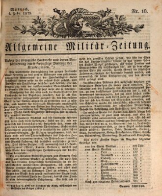Allgemeine Militär-Zeitung Mittwoch 4. Februar 1829
