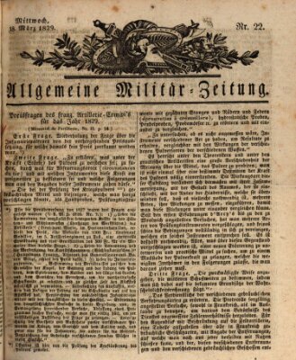 Allgemeine Militär-Zeitung Mittwoch 18. März 1829