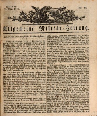 Allgemeine Militär-Zeitung Mittwoch 25. März 1829