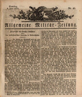 Allgemeine Militär-Zeitung Samstag 6. Juni 1829