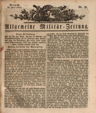 Allgemeine Militär-Zeitung Mittwoch 10. Juni 1829