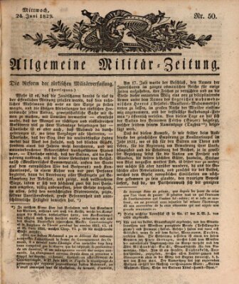 Allgemeine Militär-Zeitung Mittwoch 24. Juni 1829