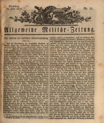 Allgemeine Militär-Zeitung Samstag 27. Juni 1829