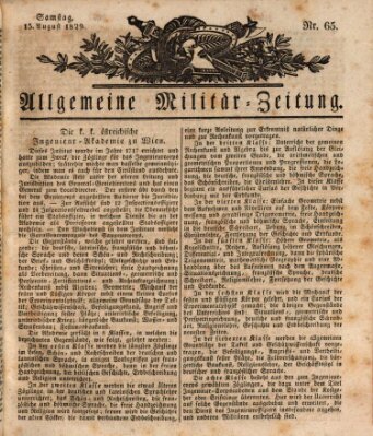 Allgemeine Militär-Zeitung Samstag 15. August 1829