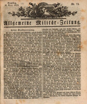 Allgemeine Militär-Zeitung Samstag 12. September 1829