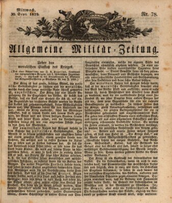 Allgemeine Militär-Zeitung Mittwoch 30. September 1829