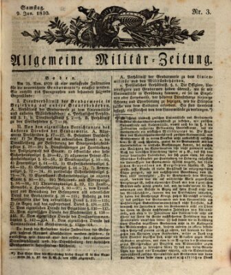 Allgemeine Militär-Zeitung Samstag 9. Januar 1830