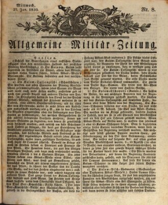 Allgemeine Militär-Zeitung Mittwoch 27. Januar 1830