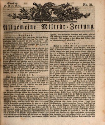 Allgemeine Militär-Zeitung Samstag 13. März 1830