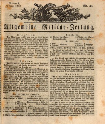 Allgemeine Militär-Zeitung Mittwoch 9. Juni 1830