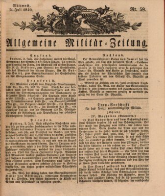 Allgemeine Militär-Zeitung Mittwoch 21. Juli 1830