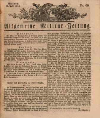 Allgemeine Militär-Zeitung Mittwoch 28. Juli 1830