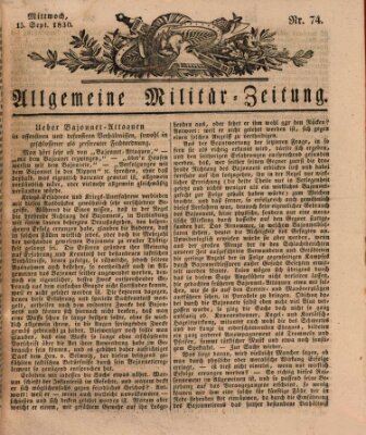 Allgemeine Militär-Zeitung Mittwoch 15. September 1830