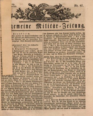 Allgemeine Militär-Zeitung Samstag 30. Oktober 1830