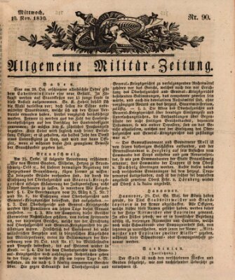 Allgemeine Militär-Zeitung Mittwoch 10. November 1830