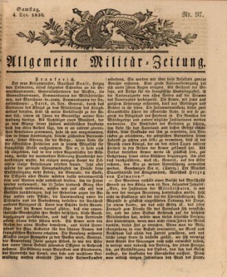 Allgemeine Militär-Zeitung Samstag 4. Dezember 1830