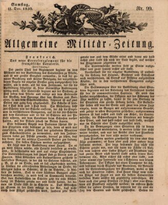 Allgemeine Militär-Zeitung Samstag 11. Dezember 1830