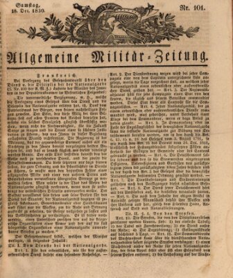 Allgemeine Militär-Zeitung Samstag 18. Dezember 1830