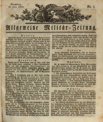 Allgemeine Militär-Zeitung Samstag 15. Januar 1831