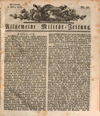 Allgemeine Militär-Zeitung Mittwoch 2. März 1831