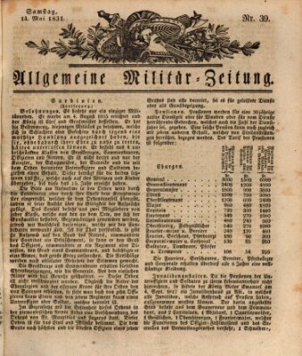 Allgemeine Militär-Zeitung Samstag 14. Mai 1831