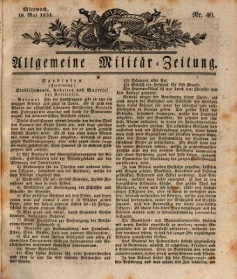 Allgemeine Militär-Zeitung Mittwoch 18. Mai 1831