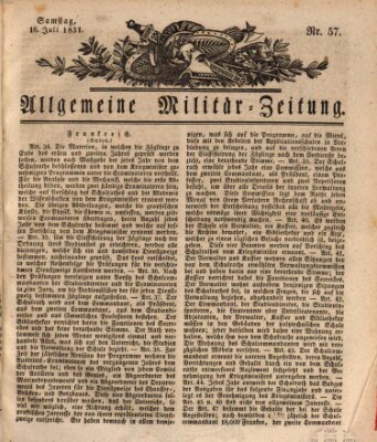 Allgemeine Militär-Zeitung Samstag 16. Juli 1831