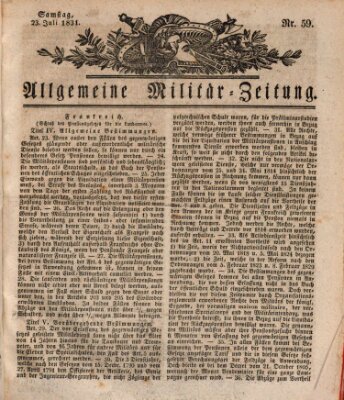 Allgemeine Militär-Zeitung Samstag 23. Juli 1831