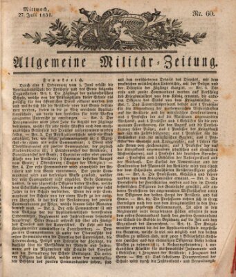 Allgemeine Militär-Zeitung Mittwoch 27. Juli 1831