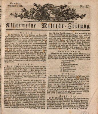 Allgemeine Militär-Zeitung Samstag 20. August 1831