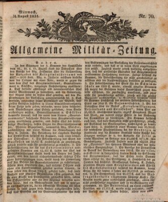 Allgemeine Militär-Zeitung Mittwoch 31. August 1831