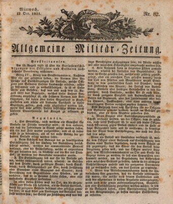 Allgemeine Militär-Zeitung Mittwoch 12. Oktober 1831