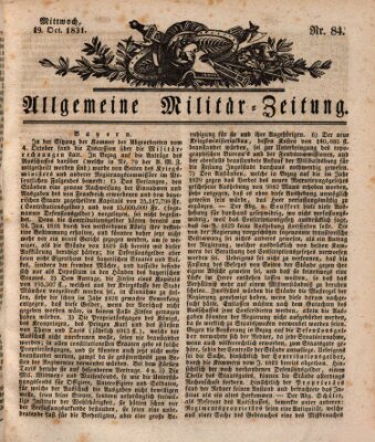 Allgemeine Militär-Zeitung Mittwoch 19. Oktober 1831