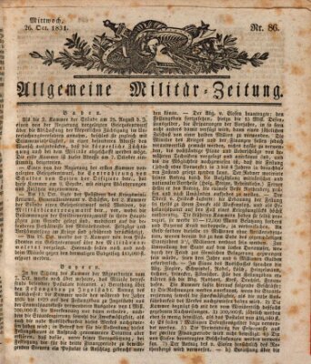 Allgemeine Militär-Zeitung Mittwoch 26. Oktober 1831