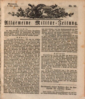 Allgemeine Militär-Zeitung Mittwoch 7. Dezember 1831