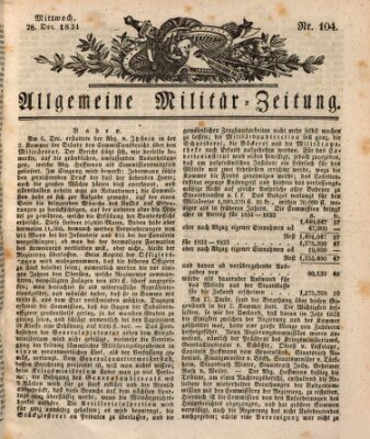 Allgemeine Militär-Zeitung Mittwoch 28. Dezember 1831