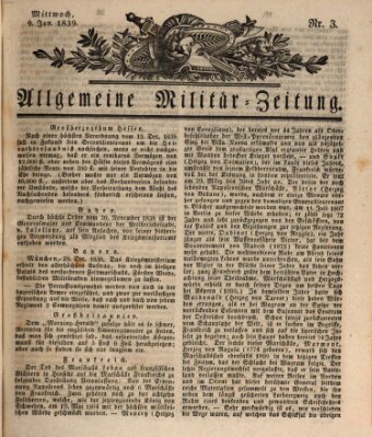 Allgemeine Militär-Zeitung Mittwoch 9. Januar 1839