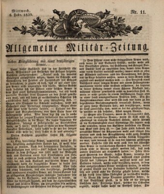 Allgemeine Militär-Zeitung Mittwoch 6. Februar 1839