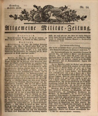 Allgemeine Militär-Zeitung Samstag 16. Februar 1839