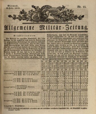 Allgemeine Militär-Zeitung Mittwoch 20. Februar 1839