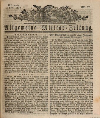 Allgemeine Militär-Zeitung Mittwoch 3. April 1839